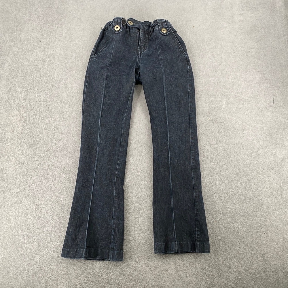 Y2K Rue21 Dark Wash Flare Leg Pintuck Seam Denim Jeans Size 7/8
